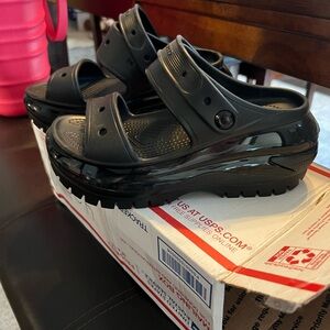 CROCS Black Platform Sandals